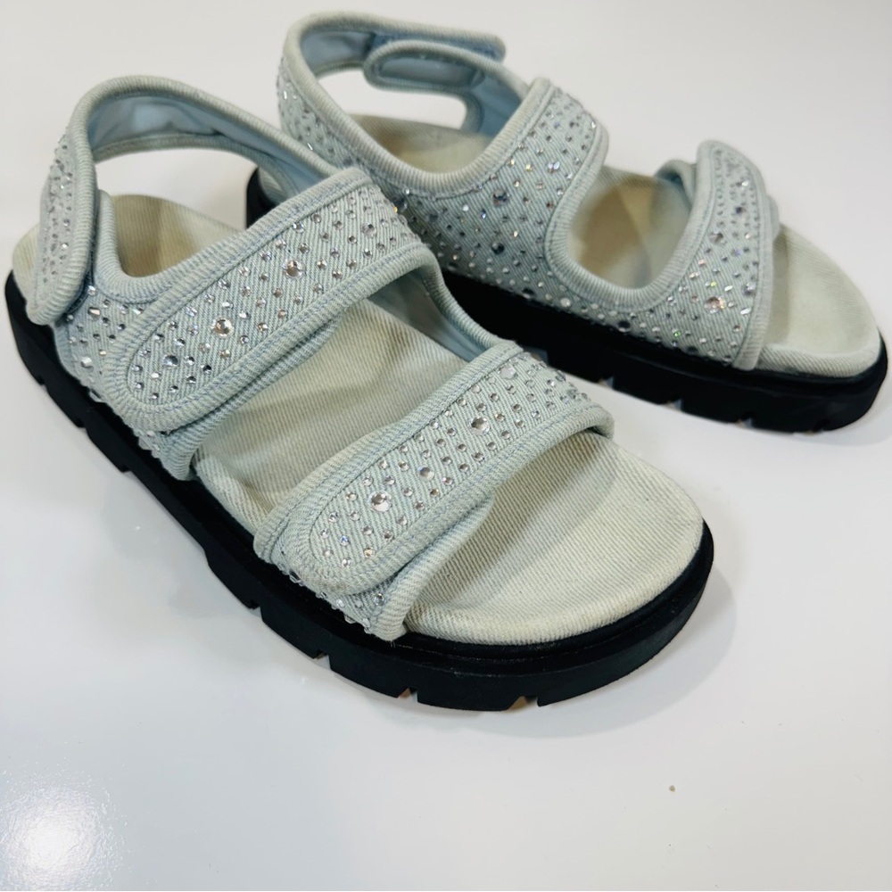 Zara Light‎ Blue Sandals with Crystals